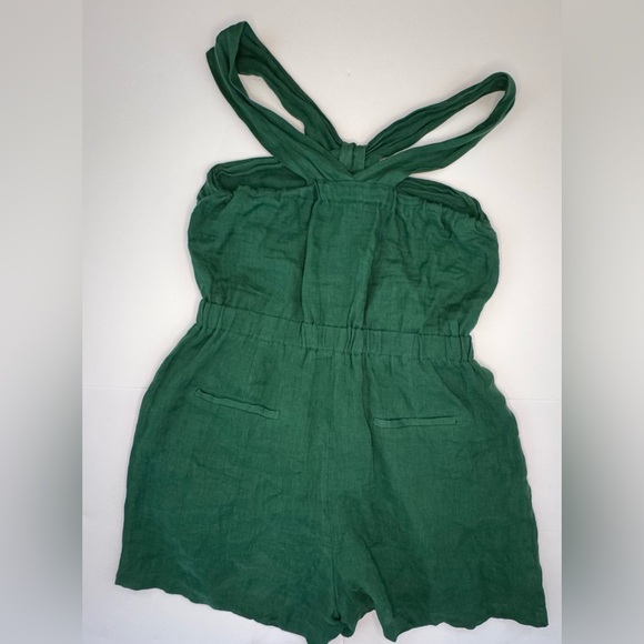 See U Soon Green Linen Romper – Size Small - Picture 6 of 15